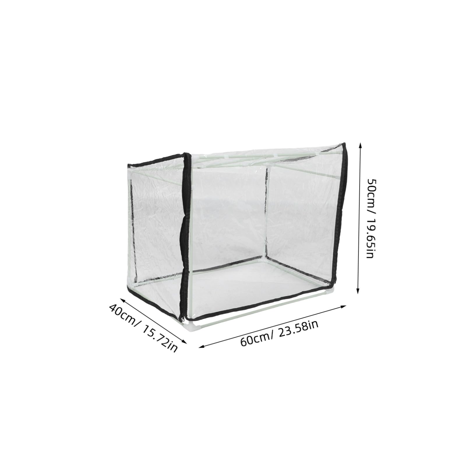 Petite Serrage à Semis Résistante aux Intempéries 60X40X40 CM, Mini Serrage de Jardin en Fibre avec Bâche Transparente, Protection Le Gel pour Fleurs et Légumes en Intérieur et