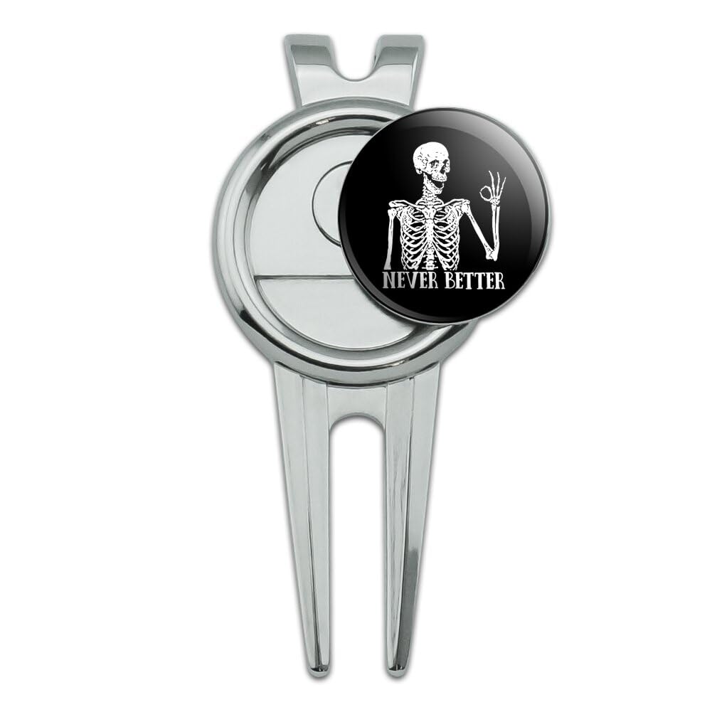 GRAPHICS & MORE Skeleton Never Better Golf Divot Repair Tool and Ball Marker