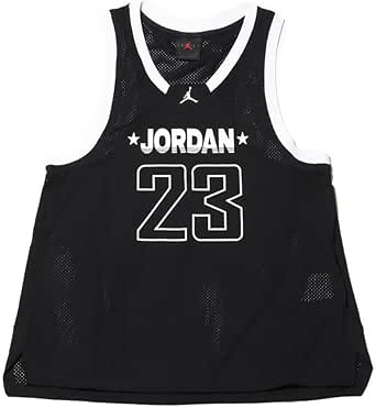NIKE(ナイキ) レディース タンクトップ ジョーダン 23 ジャージー ノースリーブ ウィメンズタンクトップ XLサイズ メッシュ 軽量 通気性 ブラック/ホワイト FN6688-010 国内正規品
