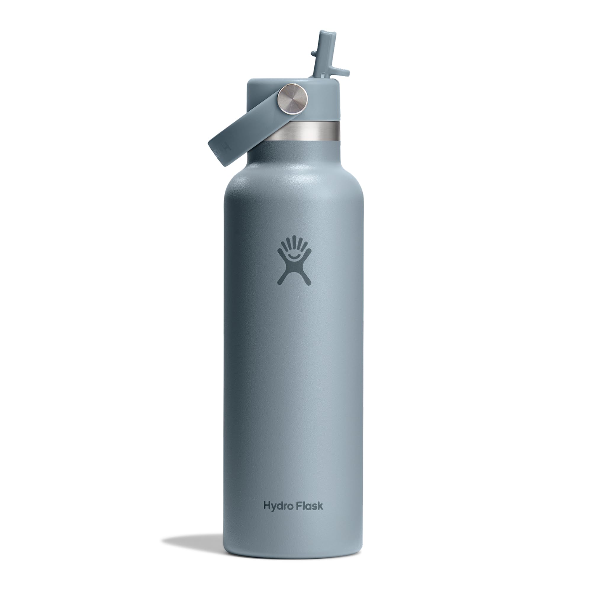 Hydro Flask Shale Gray – Standard Flex Straw Cap 621 Ml (21 Oz) Bottle – Stainless Steel, Leakproof, Cupholder Compatible – Insulated Cold 24 Hrs –