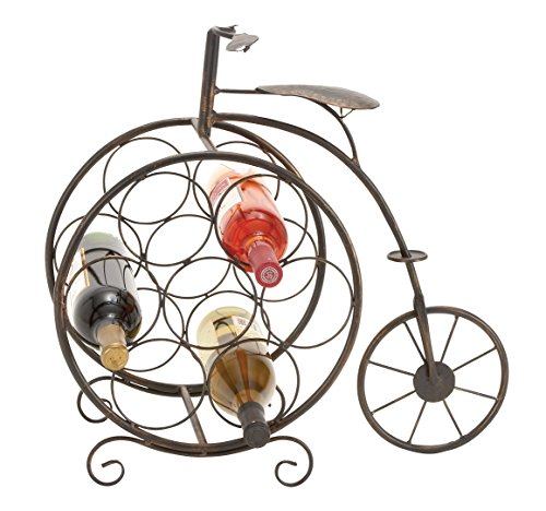 Deco 79 Woodland Imports Woodland Imports Antique High Wheel Bicycle 7 Bottle Wine
