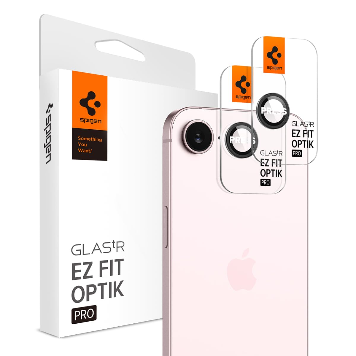 Spigen Glas.​tR EZ Fit Optik Pro Protector de Cámara para iPhone 17e, iPhone 16e, 2 Unidades, Negro, Protección Individual, Kit de instalación