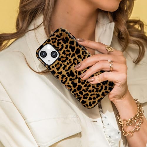 Coque iPhone 15 motif léopard Svanove - Style Y2K girly marron automne - 5