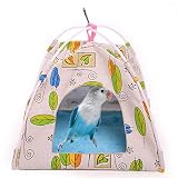 QBLEEV Bird Nest Hut Hammock,Parrot Tent House Bed Habitat Hideaway Reversible Cushion Mat Placed on
