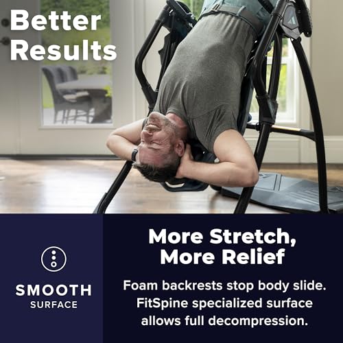 Teeter FitSpine LX9 Inversion Table, Deluxe Easy-Reach Ankle Lock, Decompression Surface for Back Pain Relief, Integrated Accessories, UL Safety Certified, Heavy-Duty 300 lb Capacity, FDA Registered2