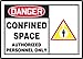 Accuform LCSP001VSP Safety Label, Legend "DANGER CONFINED SPACE AUTHORIZED PERSONNEL ONLY" with Graphic, 3.5" Length x 5" Width x 0.004" Thickness, Adhesive Vinyl, Red/Black/Yellow on White (Pack of 5)