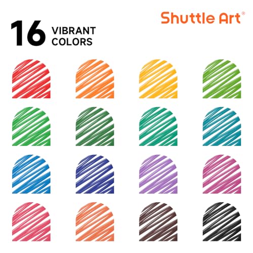 Image of Shuttle Art Dry Erase Markers, 16 Colors Whiteboard Markers,Fine Tip Dry Erase Markers for Kids,Perfect For Writing on Whiteboards, Dry-Erase Boards,Mirrors,Calender, School Office Supplies