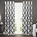 Exclusive Home Curtains Medallion Blackout Window Curtain Panel Pair with Grommet Top, 52x84, Black Pearl, 2 Piece