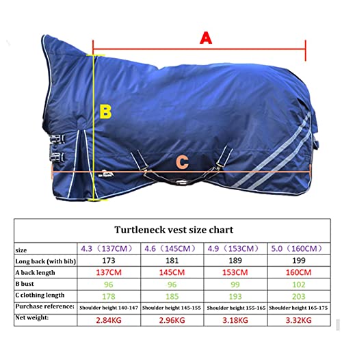 Manta de caballo impermeable KLUFO de algodón 1200D transpirable y cálida 3