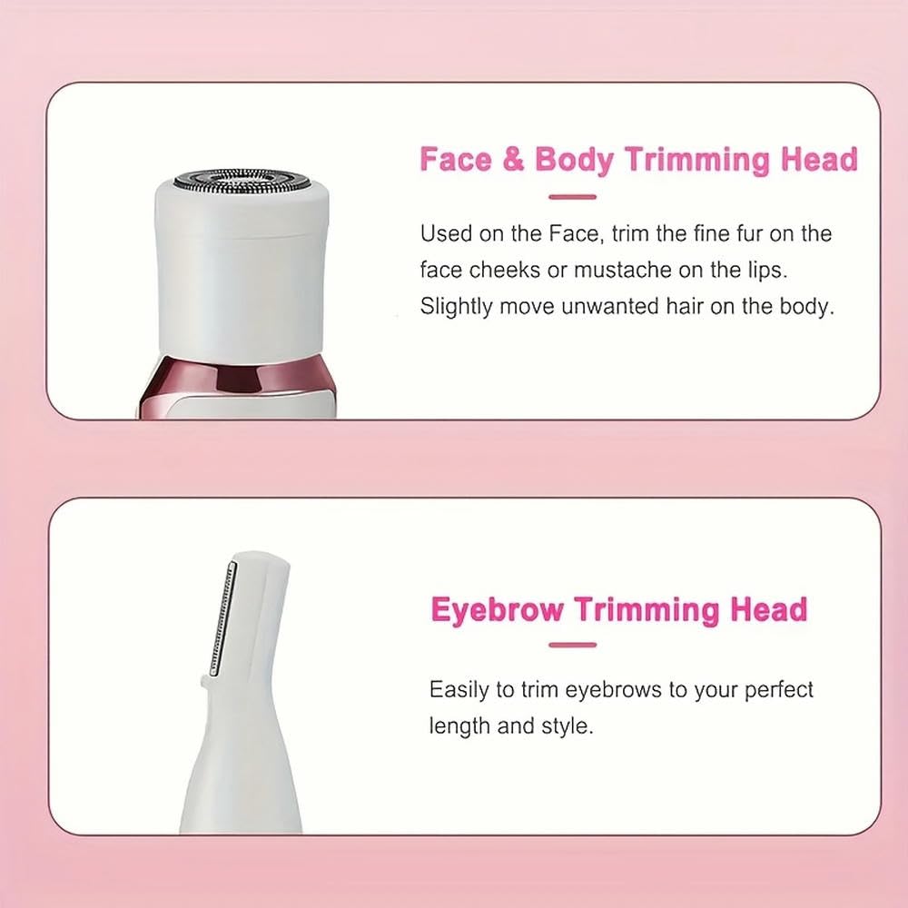 Afeitadora eléctrica SYJYM para Mujer, 4 en 1, para depilación Facial, afeitadora Facial, Recortadora de Vello púbico, afeitadora de Bikini, afeitadoras para Mujer