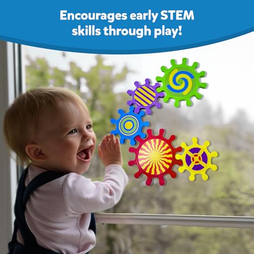 Image of Skillmatics Spinny Gears for Babies - Fun Interlocking Suction Gears for Babies - Sensory & Fine Motor Activity Toy for Window, Table & Bath, Travel Toy for Toddlers 6-36 Months (Set of 5)