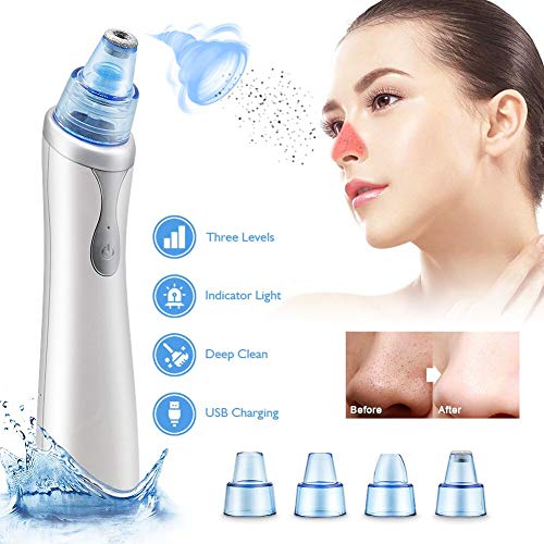 Aspirateur Point Noirs, Multifonctionnel Extracteur de Point Noir Élimination Dissolvant de Points Noirs et Décapant des pores Facial Blackhead Remover Portable Dispositif de Beauté d'aspiration