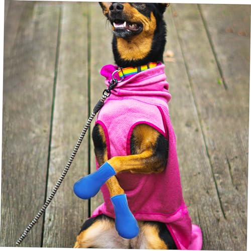 Supvox 4Er-Pack wasserdichte Hundeschuhe rutschfeste Pfotenschutz Überzüge Für Kleine Hunde Outdoor Regenschuhe Haustierschuhe Größe S
