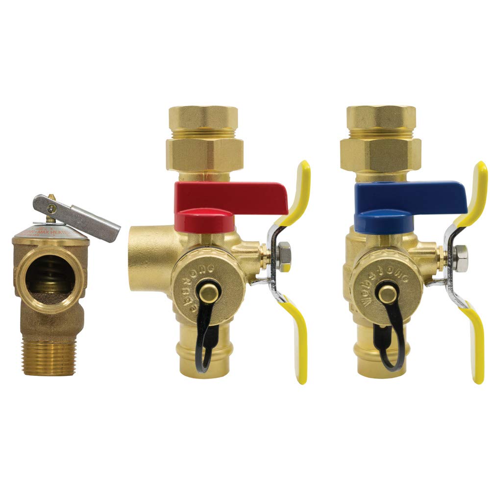 Webstone 1741287 84443W 3/4 inch Press Isolator E-x-P E2 Tankless Water Heater Service Valve Kit (Lead Free)