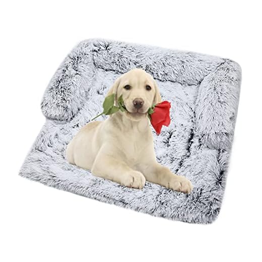Vinnykud zachte pluche hondenmat voor bank, sofabeschermer voor huisdieren en honden, pluche kussen, meubelbeschermer, huisdierencover, verwijderbare hondendeken met rits, pluche huisdierenbed, wasbaar, slipvast