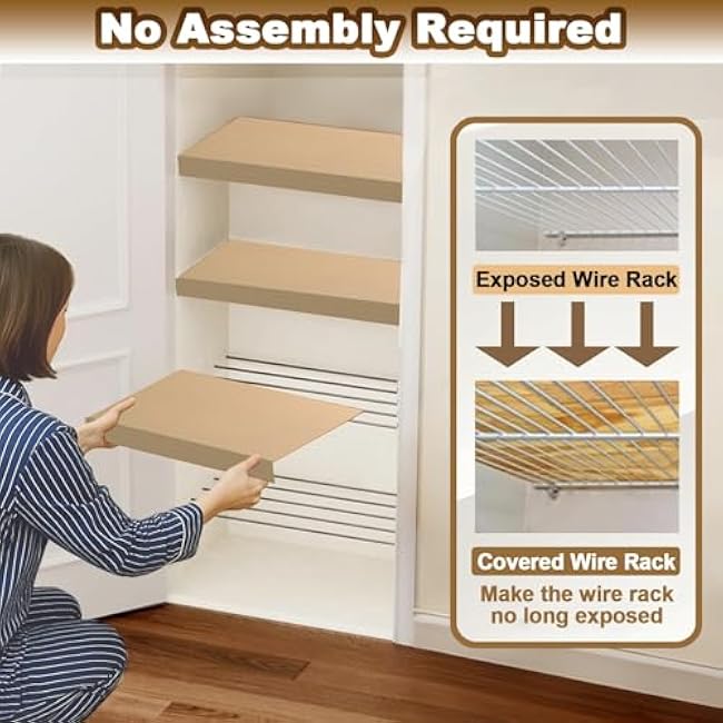 Portable Reusable Pantry Storage Rack Cover, 5pcs/ 6pcs PVC Wood-Look Wireshelf Covers for Dining Cabinet Kitchen, Enhances Aaesthetic(6 Pack,97x30x5cm/38x12x2in)