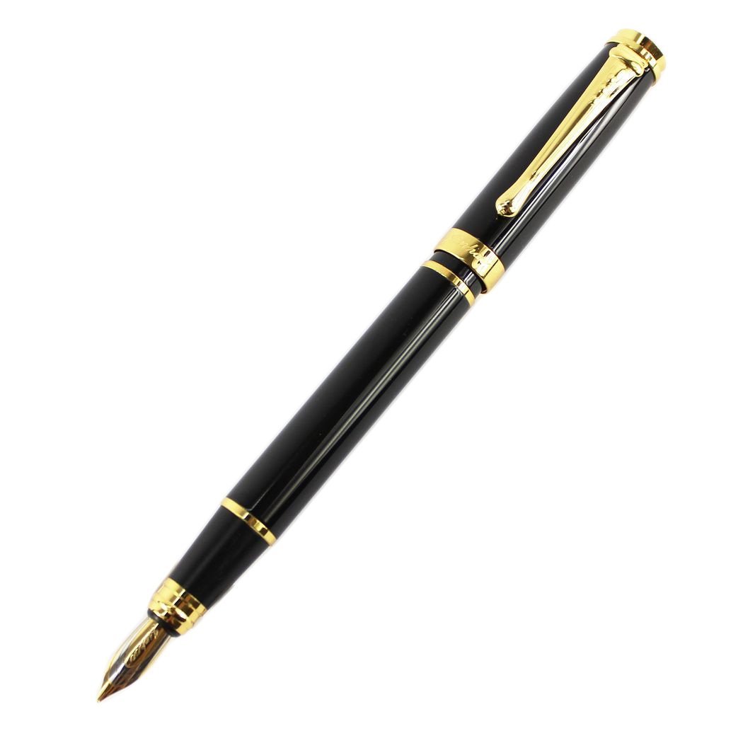 Più Nobile Jinhao Penna A Sfera Scacchiera 500 - Design Nero E Oro Con Clip In Acciaio Inossidabile