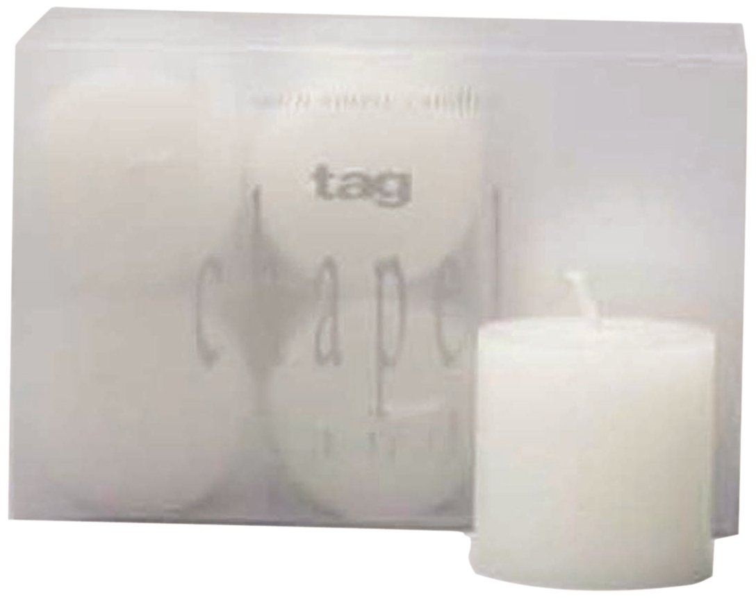 Tag 100050 White Unscented Votives, Set of 6