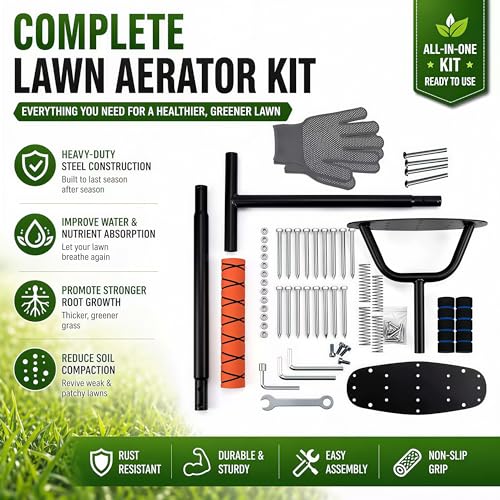 Herramienta manual para airear césped con 17 picos miniatura 5