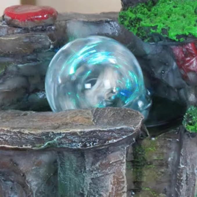 Cabilock Kristallkugel Für Wasserbrunnen 4 Zoll Glas Kugel Mit Ständerhalter Feng Shui Tischspringbrunnen Deko Für Innenbereich Wohnzimmer Büro