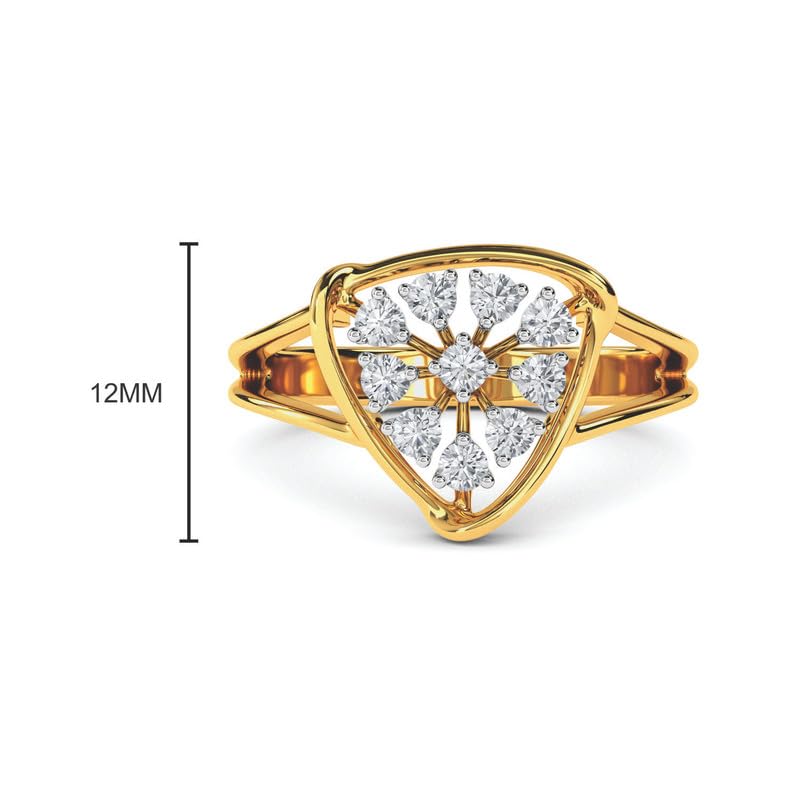 Image of KISNA 14k / 18k Real Gold & Diamond Ring | Diwali, Rakhi Rakshabandhan Gift for Sister /Bhabhi /Women | With Certificate of Authenticity & BIS-Hallmarked Gold Jewellery | Roary Ring