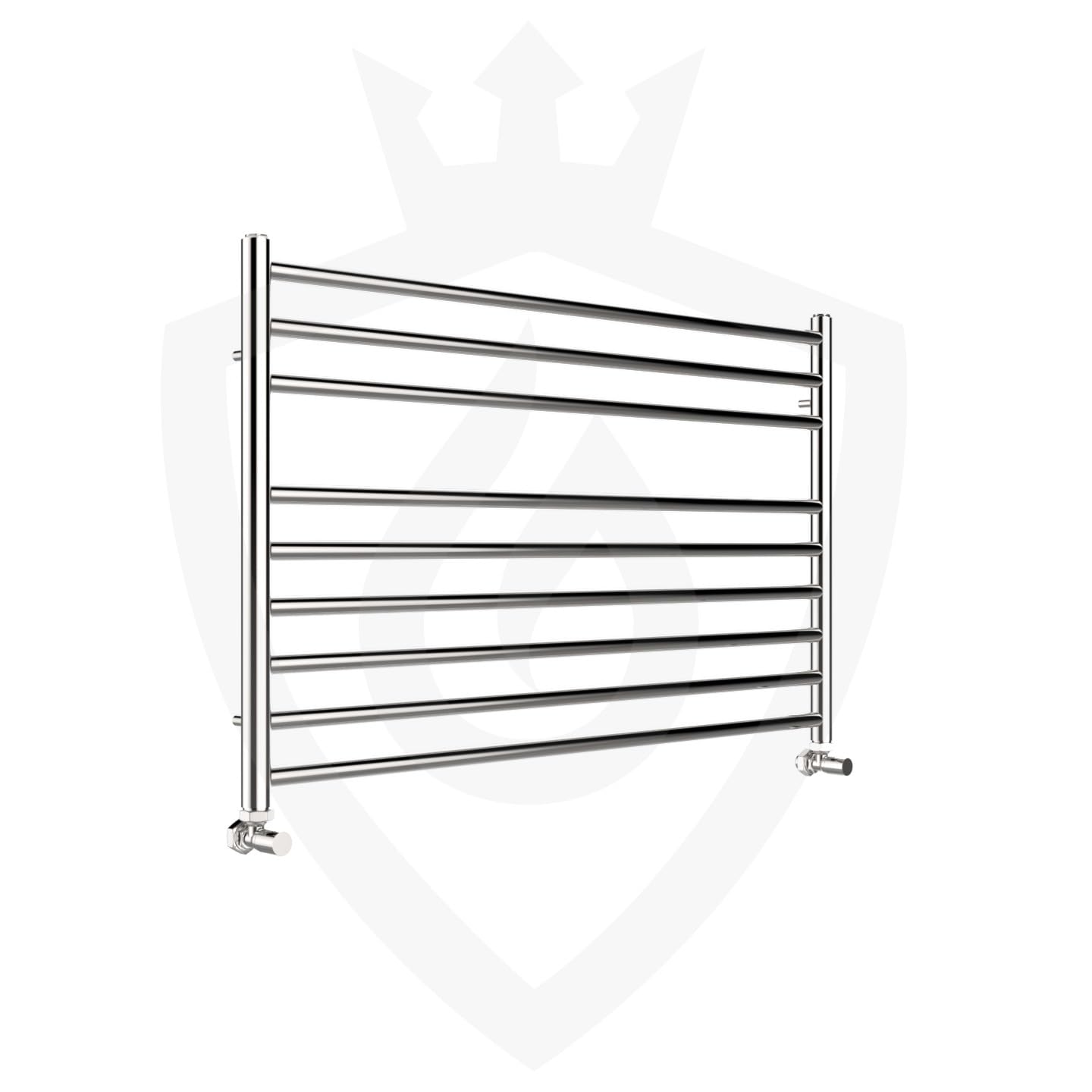 Valve Kings Straight Polished Stainless Steel Ladder Towel Rail Radiators Central Heating Heater - 1000 x 600mm