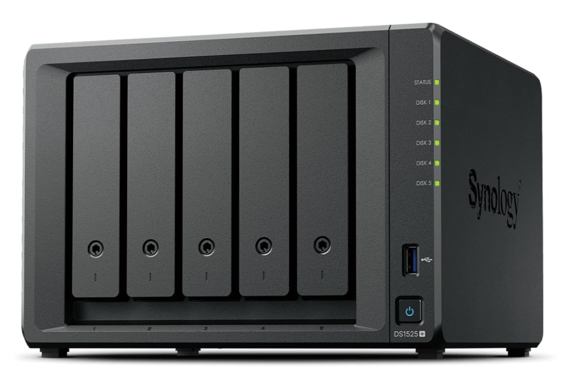 Synology Diskstation NAS DS1525+ Bundle 30TB Seagate (5X 6TB Ironwolf) 5 Bay, 8GB RAM (30TB)