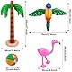 Evance 14 Stücke Aufblasbare Palmen Flamingo Spielzeug Aufblasbare Bananenstrandbälle Fliegen Papagei Hai mit Ringwurfspiel Aufblasbare Flamingo Wurfspiel Pool Spielzeug (14 PCS)