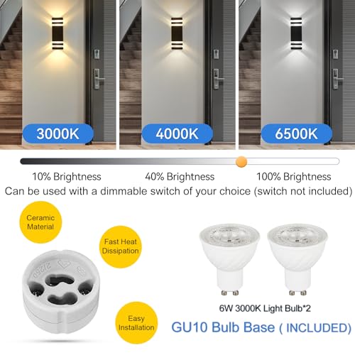 Lampe exterieur applique murale led IP65 CHENBEN pour terrasse noir