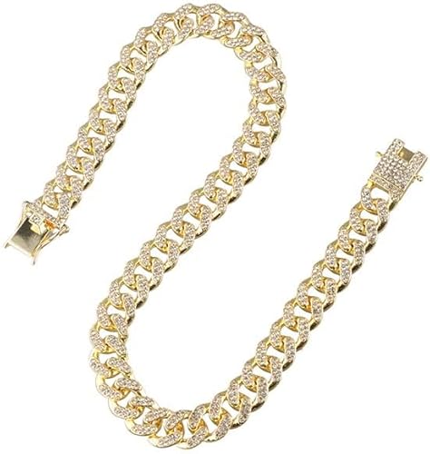 Miniatura 7 de Pokinge 1 cadena dorada para perro y gato, collar de diamantes con purpurina, material de metal de joyería con collar de diamante, accesorios