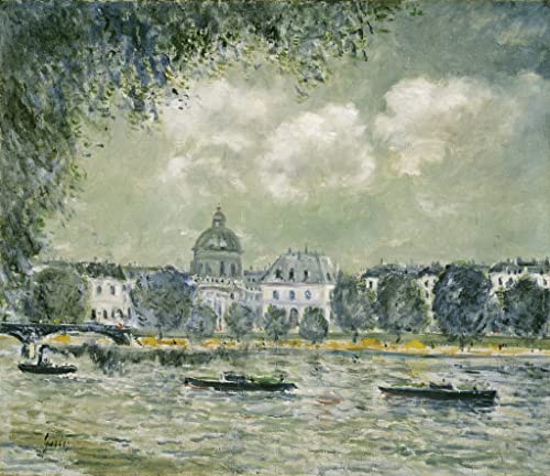 Tableau paysage le long de la Seine impression d'art Sisley 60x90cm