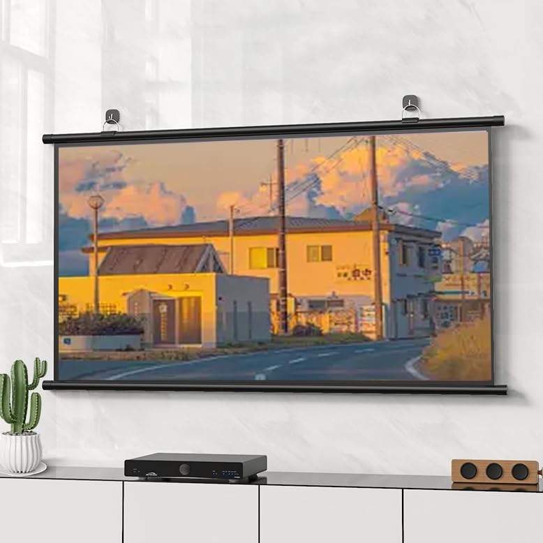 Pantalla Manual de Proyección 72" 16:9 para Cine en Casa