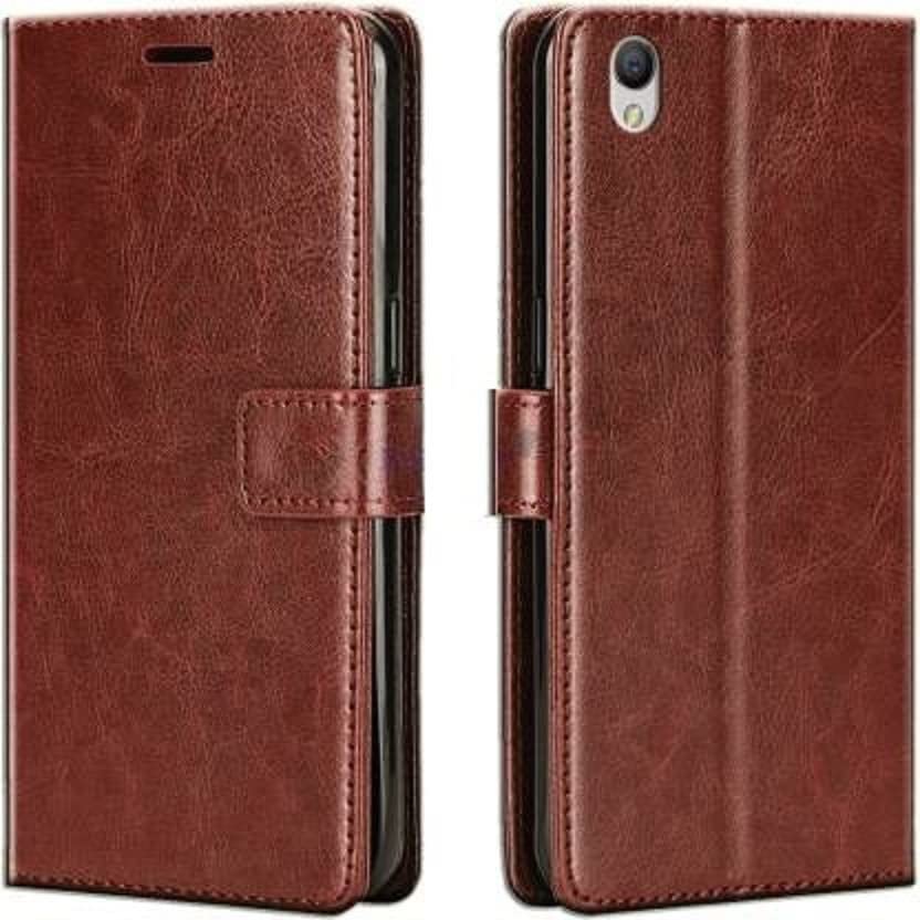 Cloudza Vivo Y31 Flip Back Cover | PU Leather Flip Cover Wallet Case with TPU Silicone Case Back Cover for Vivo Y31 Brown