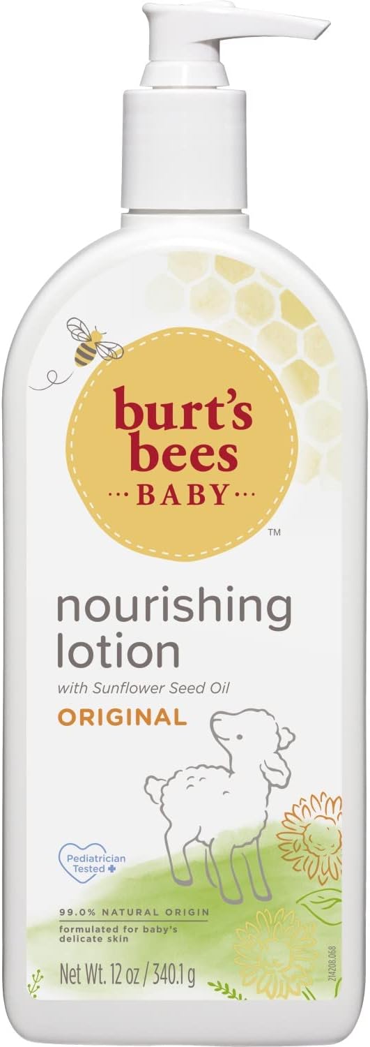 Burt's BeesBaby Nourishing Lotion with Sunflower Seed Oil, Original Scent, Pediatrician Tested, 99.0% Natural Origin, 12 Ounces