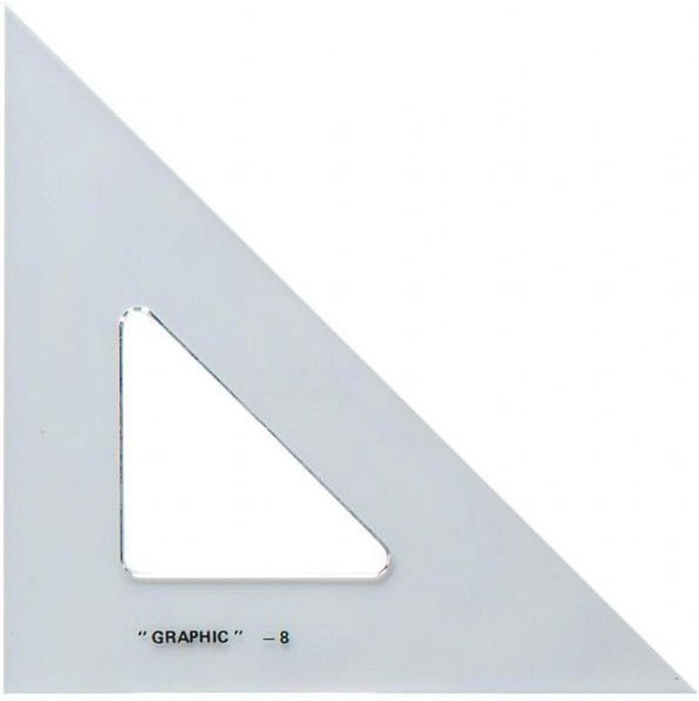 ALVIN - 6 inches Transparent Academic Acrylic Triangle Ruler 45/90 Degrees, Multipurpose Tool for Drafting, Design, and Architecture, Great for Machining and Woodworking