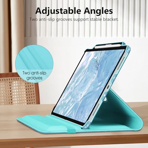 Fintie Rotating Case for iPad Air 13-inch M4/M3/M2 (2026/2025/2024) - 360 Degree Swiveling Protective Stand Cover with Pencil Holder, Auto Wake/Sleep, Glittering Blue by FINTIE - Used condition - Image 5