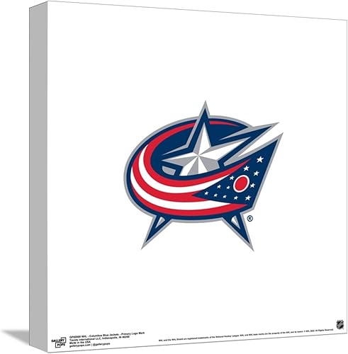 Trends International Gallery Pops NHL Columbus Blue Jackets - Lienzo decorativo de pared con logotipo primario, versión sin marco, 12 x 12 pulgadas,