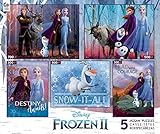 Ceaco Disney Frozen II 5 in 1 Multipack Jigsaw Puzzles, (2) 300 Pieces, (2) 500 Pieces, (1) 750 Pieces