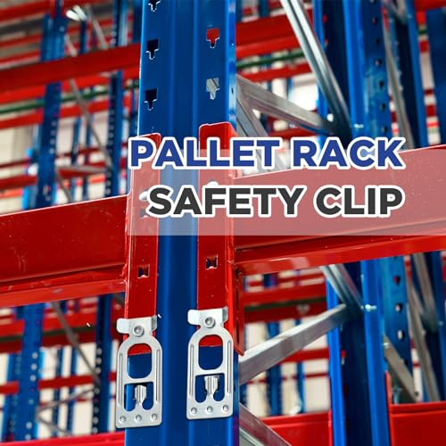 Image of Zonon 200 Pcs Teardrop Pallet Rack Safety Clip Warehouse Storage Pallet Racking Beam Safety Clip Safety Steel Pallet Rack Clip Connector Cross Beam Locker for Shelf Garage
