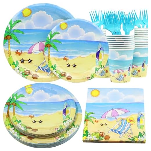 21+ Adorable Ralph Lauren Baby Shower Decor Ideas You’ll Love 6 Decodinli Beach Party Supplies Beach themed Party Plates and Napkins Set Serves 25 Summer Pool Birthday Decorations Beachs Dessert plates Summer themed Paper Tableware Set