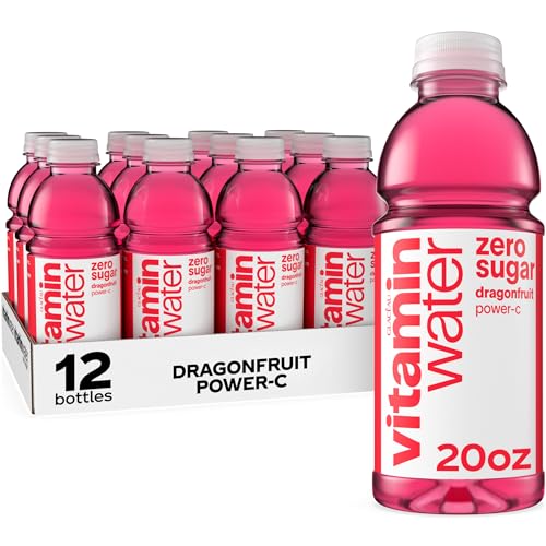 Image of Vitaminwater Zero Power-c, Dragonfruit Flavored, Electrolyte Enhanced Bottled Water with Vitamin b5, b6, b12, 20 Fl Oz, 12 Pack