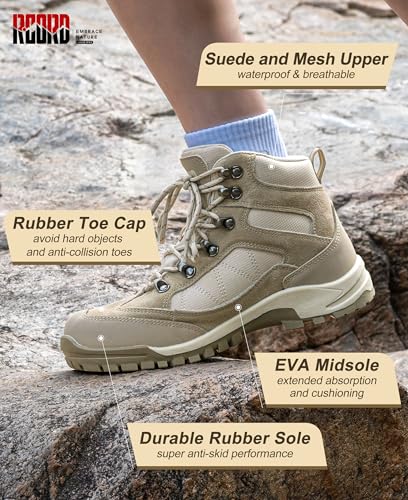 Image of R CORD Hiking Boots Women Waterproof Womens Hiking Boots for Outdoor Trekking Camping Trail Outdoor Hiking Shoes for Women