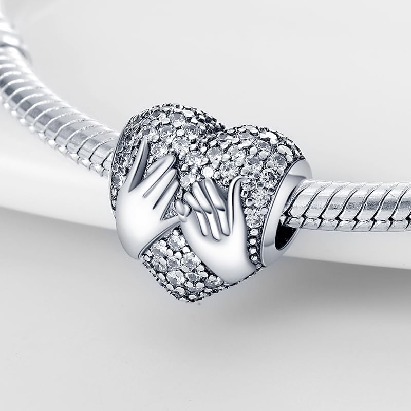 Vista 2 de Abalorio de plata de ley 925 para pulseras y collares Pandora para mujer, circonitas cúbicas 5A, cuentas de joyería