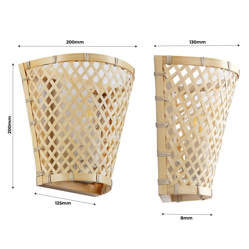 Aplique de pared de mimbre Pani de estilo rústico para iluminación natural en salón 8