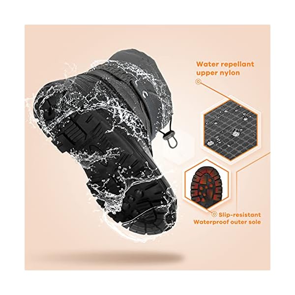 Crova Kids Snow Boots Boys Girls Womens Winter Warm Waterproof Outdoor Anti-Slip Fur Lined Resistant Cold Weather Shoes (Little Kid/Big Kid) - Image 5