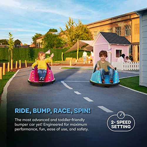 bumper buddy ride on electric car for kids amp toddlers 12v 2-speed ages 1 2 3 4 5 year old boys - remote control baby boy riding bumping toy gifts cars toys gift toddler 12-18 months age kid