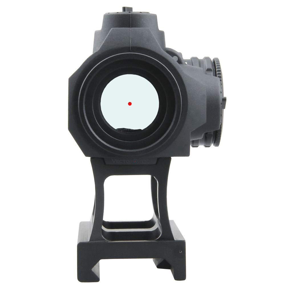 Vector Optics Maverick 1x22 Rubber Armed Tactical Compact Light Weight Red Dot Sight with 1 MOA per Click, Red Illuminated Reticles, 11 Levels of Illumination, Picatinny QD Riser Mount
