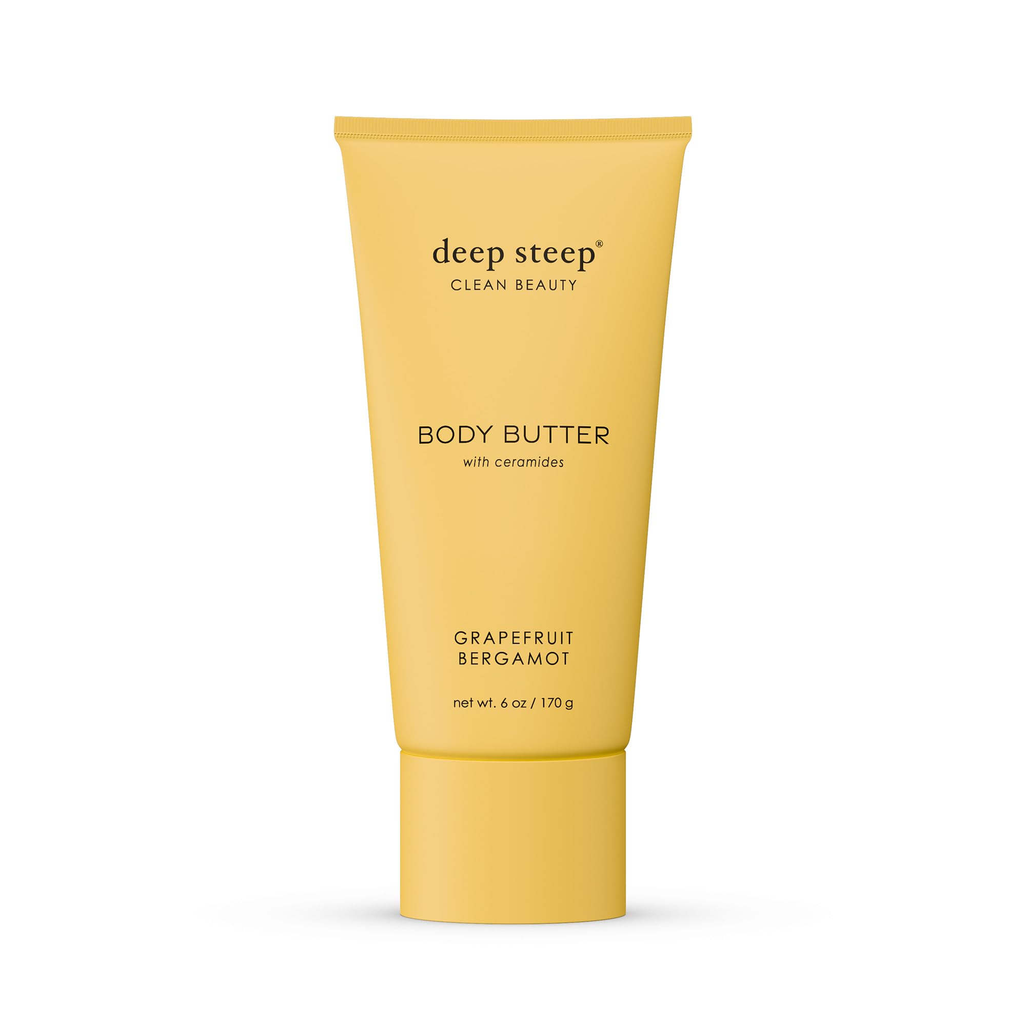 Deep Steep Body Butter, 6 oz – Rich Moisturizer with Ceramides, Coconut Oil, Argan Oil & Aloe Vera – Vegan, Clean Beauty, Smooth & Hydrated Skin (6 Ounces, Grapefruit Bergamot)