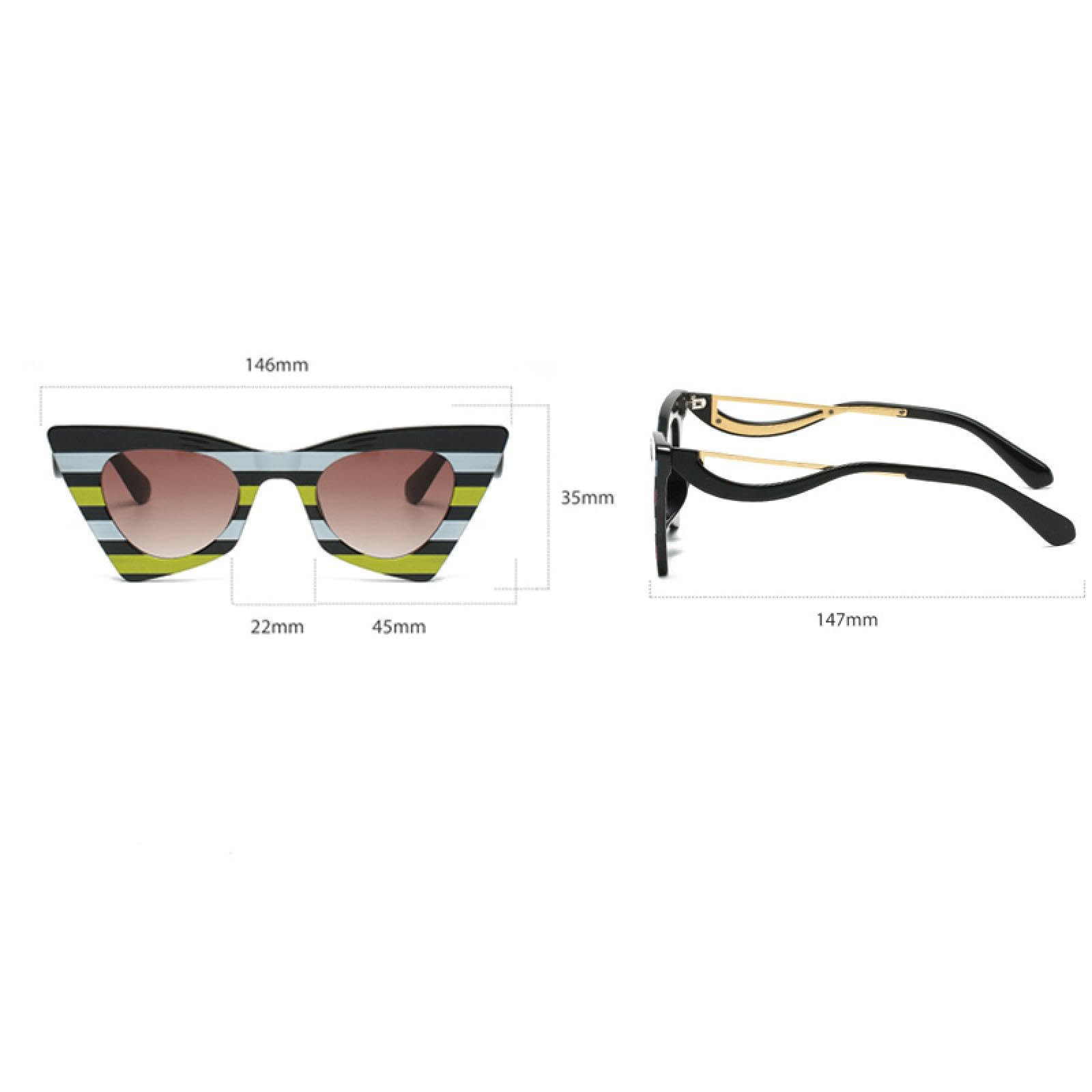 Occhiali da sole Cat Eye da donna, alla moda, punk, con montatura in metallo, UV400