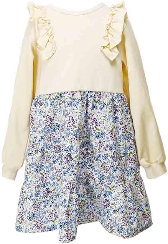 la poche biscuit 花柄　襟付きワンピース 130 ディラッシュ] ラポシェビスキュイ・La Poche biscuit・ボタニカル花柄